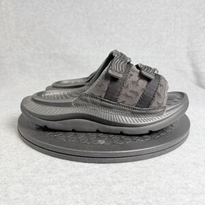 Hoka Ora Luxe Black Recovery Slides Sandals Mens 4 Womens 6 1134150-BBLC
